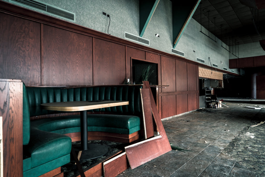 diner inside abandoned silverdome stadium in pontiac michigan