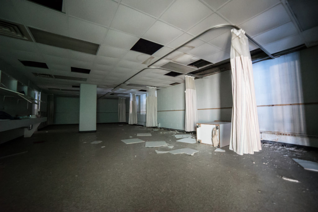 abandoned silverdome stadium in pontiac michigan medical room