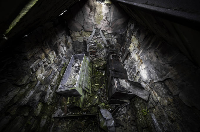 Human Bones Inside An Old Decaying Mausoleum