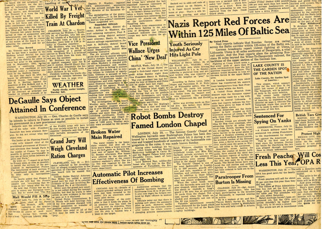 1940s painesville ohio newspaper