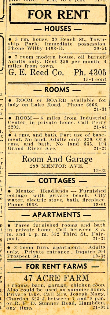 1940s painesville ohio newspaper