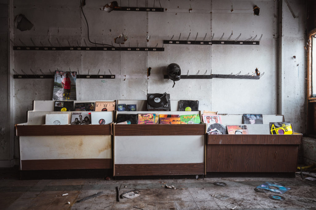 abandoned record store