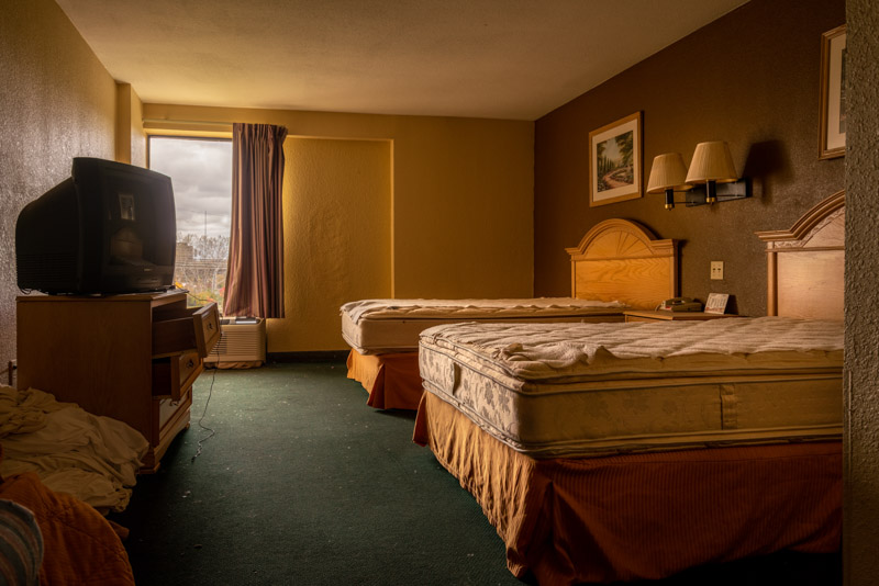 abandoned hotel room