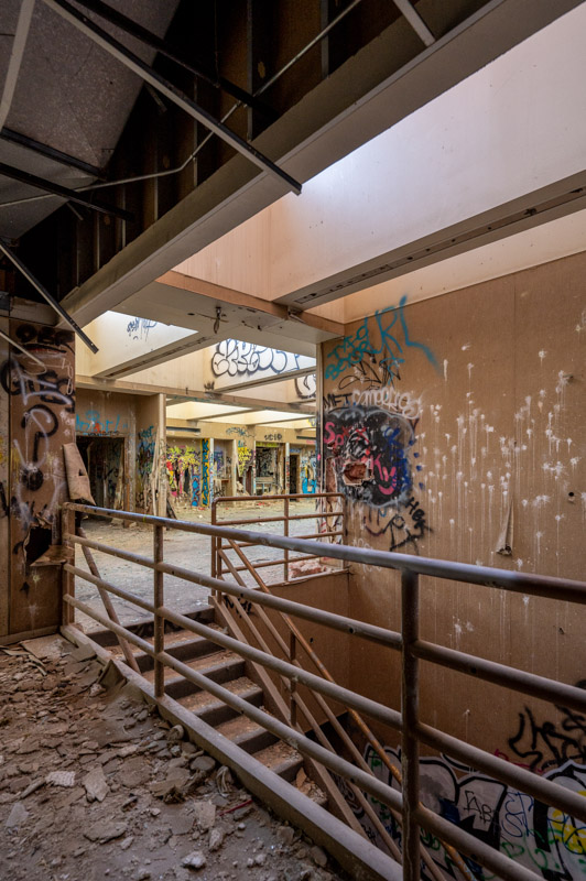 abandoned George Air Force Base hospital stairwell