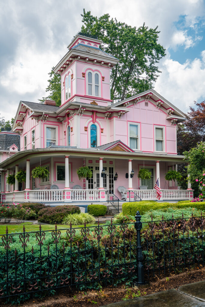 pink victorian freedlander house in wooster ohio