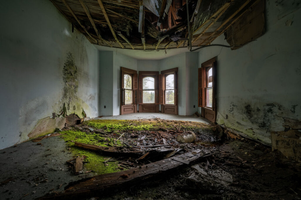 Decaying abandoned victorian home