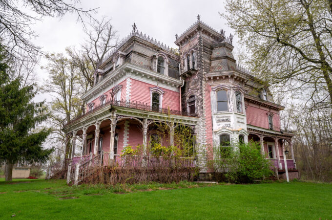 A Beautiful Pink Victorian Home In Upstate New York Abandoned For Years