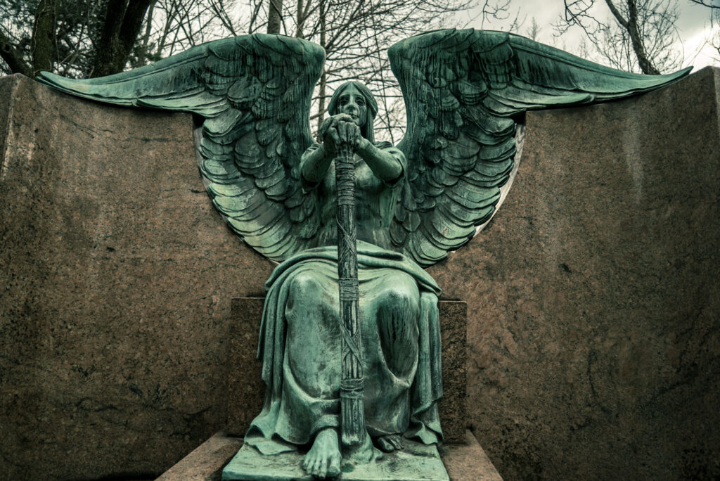 haserot angel statue lakeview cemetery ohio